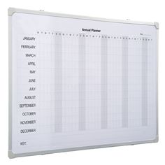 a white board with several calendars on it