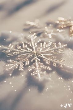 a snowflake that is sitting on the ground