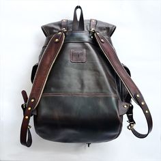 VINTAGE BACKPACK - Brown Vintage Leather Travel Backpack, Vintage Leather Bags With Gunmetal Hardware, Vintage Brown Leather Backpack For Everyday Carry, Vintage Leather Backpack With Leather Handles For Everyday, Vintage Leather Backpack For Everyday Carry, Vintage Waxed Leather Backpack For Adventure, Vintage Leather Backpack With Waxed Finish For Adventure, Vintage Outdoor Backpack With Leather Backing, Classic Leather Backpack With Leather Lining For Outdoor