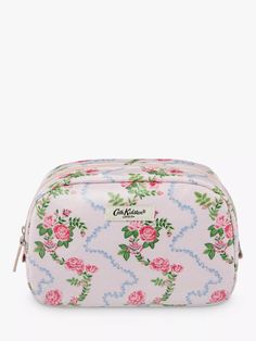 A neat, zippered cosmetic bag featuring our classic Flutter Rose print to store your beauty essentials in style.   Made from our classic, much-loved oilcloth with its bright and shiny, wipe clean finish our Cath Kidston cosmetic bag is the perfect size for smaller beauty items. Ideal for a night away or a trip to the gym and sits neatly on a dressing table. Second Hand Furniture, Antique Fabrics, Wash Bag, Beauty Items, Vintage Fabrics