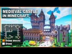 the medieval castle in minecraft is shown with text that reads medieval castle in minecraft