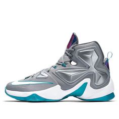 Nike Silver Basketball Shoes For Sports, Silver High-top Basketball Shoes, Nike Silver Basketball Shoes, Lebron 13, Nike Lebron, Blue Lagoon, The Court, Blue Grey, Basketball