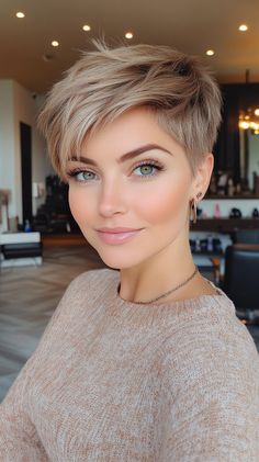 🎀 Personalize the Graceful Pixie Cut For 2024 Unique Pixie Cut Styles: From Classic to Edgy | So... Edgy Professional, Hairstyle For Chubby Face, Pixie Cut Styles, Hair Inspiration Short, Professional Tips, Short Choppy Hair, Hair Affair, Short Hair Color, Platinum Blonde Hair