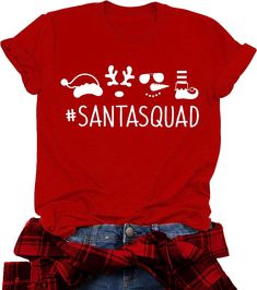 Christmas T-shirt Women Santa Squad Shirt Christmas Shirts Vinyl, Volunteer Shirt, Charles Robinson, Fun Christmas Shirts, Funny Holiday Shirts, Matching Christmas Shirts, Christmas T Shirt Design, Cute Christmas Shirts, Womens Christmas Shirts