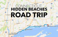 a map with the words connect out hidden beaches road trip