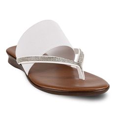 Step into style with these Italian Shoemakers Sorbi women's thong sandals.Click this FOOTWEAR GUIDE to find the perfect fit and more! Step into style with these Italian Shoemakers Sorbi women's thong sandals. Click this FOOTWEAR GUIDE to find the perfect fit and more! FEATURES Simulated crystal accents Padded, synthetic insoleDETAILS Elastic upper and lining PU midsole and outsole Open toe Slip-on Slip-resistant outsole 1-in. heel Spot clean Imported Size: 6. Color: White. Gender: female. Age Gr Summer Toe Loop Synthetic Flip Flops, Synthetic Toe Loop T-strap Sandals For Summer, Synthetic Toe Post Sandals, Thong Sandals, Open Toe, Shoes Sandals, Perfect Fit, Slip On, Sandals