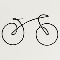 a drawing of a bicycle on a white background with black lines in the shape of a bike