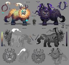 the concept art for an upcoming game, which is based on mythical creatures and monsters