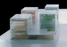 an architectural model of a building with multiple levels