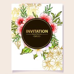 a card with flowers on it and the words,'invitation to an important event '