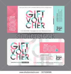 two gift vouchers with colorful geometric shapes