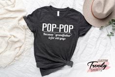 "Pop Pop Shirt, Funny Grandpa Shirt, Fathers Day Gift for Grandpa, Pop Pop Gift, Pregnancy Announcement To Grandparents, Baby Reveal Gift ----- How To Order ----- 1-) Please, check and review all the photos. 2-) Choose your t-shirt size and color. *Different styles of shirts may have different shades of same color choice due to different manufacturer brands. *For this reason, we recommend you to match shirts from the same styles if you want precisely matching colors (ex. Unisex, V-necks, Toddler Funny Grandpa Shirts, Pregnancy Announcement To Grandparents, Grandpa Pregnancy Announcement, Announcement To Grandparents, Fathers Day Gift For Grandpa, Funny Grandpa Shirt, Gender Reveal Shirts, Pop Pop Shirts, Grandpa Funny