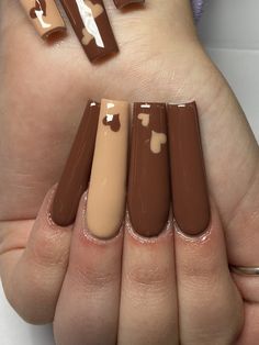 “🤎🤎🤎” Brown Acrylic Nails, Drip Nails, Nagel Tips, Edgy Nails, Glow Nails, Long Acrylic Nails Coffin, Acrylic Nails Coffin Pink, Nails 2021, Long Square Acrylic Nails