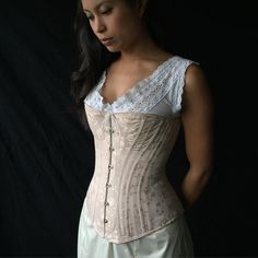 Our Alice corset circa 1880 personalized with dusty ride brocade #periodcorsets #historiccostume #bridal #brocade #periodcorsetsbridal #corsetry #historiccostume #nofilter Early 20th Century Fashion, Bridal Corset, Victorian Costume, Pastel Roses, Lace Tights, Victorian Clothing, Corset Lingerie, Costume Cosplay