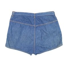 Item is in good used condition. >Size: XS >Waist Size: 28" >Inside Leg: 1" >Rise: 12" >Hem: 10" Retro High Waist Medium Wash Jean Shorts, Retro High Waist Denim Shorts, Retro High-waist Denim Shorts, Retro Denim Bottoms With Built-in Shorts, Vintage High Waist Denim Jean Shorts, Vintage High Waist Denim Shorts, Retro High Rise Denim Shorts, 90s High-waisted Denim Bottoms, Vintage High-waist Denim Shorts