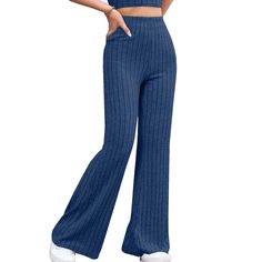 High Waisted Ribbed Flare Pants | Runner Island – Runner Island® Casual Fitted Ribbed Pants, Trendy Ribbed High-waisted Pants, Ribbed Fitted High Rise Bottoms, High Rise Ribbed Fitted Bottoms, Fitted High-rise Ribbed Bottoms, Stretch Cotton Ribbed Pants, Fitted Denim Blue Bottoms For Winter, Fitted Denim Blue Winter Bottoms, Ribbed High Waist Spring Bottoms