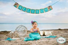 Aqua & Lavender Mermaid Girly Under the Sea Name Banner by AngiesDesignz on Etsy https://www.etsy.com/listing/110987711/aqua-lavender-mermaid-girly-under-the First Birthday Mermaid Photoshoot, 1st Birthday Mermaid, Mermaid 1st Birthday, Mermaid Photo Props, Aqua And Lavender, Mermaid Banner, Topper Mermaid, Its A Girl Banner, Girls Mermaid Tail