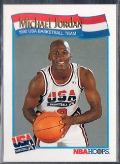 michael jordan basketball card from the 1994 usa basketball team with his name and number on it