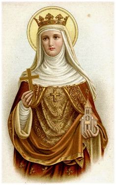 an image of the virgin mary holding a cross in her right hand and wearing a crown