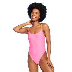 Please Message With Any Questions About Measurements, Material, Etc. New With The Tags Pink Seamless Bodysuit For Swimming, Seamless Pink Bodysuit For Swimming, Pink Seamless Beachwear Bodysuit, Pink Seamless Bodysuit For Poolside, Summer Pink Bodysuit With Scoop Neck, Pink Stretch One-pieces Casual Style, Pink Stretch Casual One Piece, Stretchy Pink Casual One-piece, Casual Summer Leotard