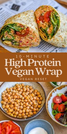 10-Minute Chickpea Salad Wraps High Protein Vegan Salads, High Fiber Recipes, Plant Based Protein Recipes, Easy Chickpea Salad, Reset Recipes, High Protein Vegan Snacks, Vegan Tuna Salad, Vegan High Protein, Vegan Tuna