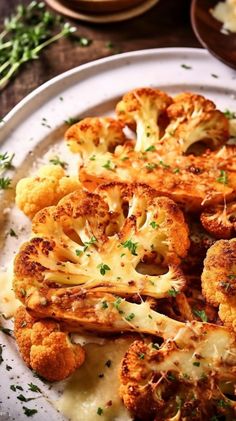 cauliflower on a plate with parmesan cheese