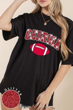 Cheer on your favorite team in style with this Go Dawgs Glitter Game Day Graphic Tee! Crafted with cozy cotton fabric and a loose fit, this shirt offers superior comfort and optimal movement. Show your team spirit with the fun glittery graphic print, and be ready to make a bold statement come game day! Go Dawgs, Team Spirit, Favorite Team, Game Day, Clothing Items, Graphic Prints, Graphic Tee, Graphic Tees, Cotton Fabric