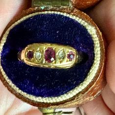 Lovely 18k gold Petite Natural & Genuine Ruby & Diamond ring  The ring is approximately a size 6 but can be easily sized.  Classic in design with side detailing (a bit worn- see photos) Many hallmarks on the inside...see photos. Hallmarks indicate Birmingham 1907 Hallmarked 18=18k gold...tested as such The center ruby measures approximately 3.5x 2.75mm  2 side rubies: 2.5mm There are a total of 2 diamonds somewhat crudely cut approx. 2.25 mm each for accents The rubies are a beautiful fuschia re Heirloom Yellow Gold Ruby Signet Ring, Heirloom Ruby Signet Ring In Yellow Gold, Victorian Yellow Gold Ruby Promise Ring, Victorian Yellow Gold Hallmarked Birthstone Ring, Victorian Ruby Rings In Yellow Gold, Victorian Yellow Gold Rings With Ruby, Victorian Ruby Ring In Yellow Gold, Victorian Yellow Gold Diamond Ring With Gemstone, Antique Hallmarked Ruby Signet Ring