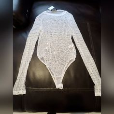 Akira White Bling Bling Mesh Bodysuit Size Xl Excellent Condition, New With Tags, Never Worn I Bought This For A Girls Trip That Was Canceled White Sheer Stretch Bodysuit, Sheer White Bodysuit For Spring, Spring Sheer White Bodysuit, Mesh Bodysuit, Bling Bling, Girls Trip, Color White, Womens Tops, Mesh