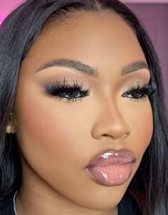 Natural Makeup Pink, Makeup Pink Lips, Flawless Face Makeup, Birthday Makeup Looks, Compact Vanity, Foldable Mirror, Mauve Blush, Soft Makeup Looks, Makeup For Black Skin