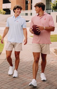 Stripe polo Embroidery on chest 3 button Models are wearing a size medium(blue) and large(red). Mens Outfits Southern, Miami Men’s Fashion, Patagonia Baggies Outfit Men, Southern Men Style, Men’s Tshirts, Country Club Outfit Men, Country White Boys, Mens Preppy Fashion, 50s Male Fashion