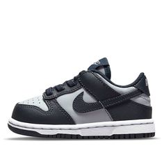 Best gifts for newborns/babies! If you're looking for a shoe that's both stylish and comfortable, the Nike Dunk Low TD 'Georgetown' is a great option. Inspired by the Hoyas, this sneaker features a two-tone design with a light grey leather upper and Dark Obsidian overlays. No-tie elastic laces make it easy to slip on and off, while perforated detailing at the toe box provides breathability. Standard Nike branding on the heel tab and woven tongue tag give it an OG look, while the rubber cupsole delivers durability and traction. Kid Nike Shoes, Future Board, Gifts For Newborns, Nike Branding, Newborn Baby Gifts, Elastic Laces, Lace Making, Nike Dunk Low, Kids Nike