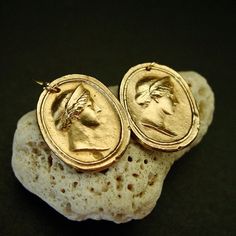 Goddess Hera Earrings Juno Goddess Intaglio Earrings | Etsy Artisan Hand Cast Earrings As Gift, Oval Intaglio Earrings As A Gift, Gold Engraved Goddess Jewelry, Juno Goddess, Greek Mythology Earrings, Gold Engraved Goddess Necklaces, Ancient Greek Earrings, Greek Earrings Ancient, Antique Cameo Jewelry