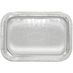 a clear plastic tray with beaded trimmings on the edges and an oval edge