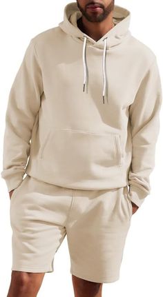 Upgrade your casual wardrobe with our Men's Fleece Long Sleeve Hoodie & Shorts Set. Made with comfortable fleece fabric, this set provides warmth and softness all day long. The long sleeve hoodie and shorts offer versatility and convenience for any occasion. Stay stylish and cozy with this must-have set. 65% Polyester, 35% Cotton Zipper closure Machine Wash SIZE NECK CHEST WAIST SLEEVE S 14-14½″ 34-36″ 28-30″ 32-33″ M 15-15½″ 38-40″ 32-34″ 33-34″ L 16-16½″ 42-44″ 36-38″ 34-35″ XL 17-17½″ 46-48″ 40-42″ 35-36″ 2XL 18-18½″ 50-52″ 44-46″ 36-37″ 3XL 19-19½″ 54-56″ 48-50″ 37-38″ 4XL 20½-21″ 58-60″ 53-55″ 38″ 5XL 22-22½″ 62-64″ 58-60″ 38½″ Outfits Hoodie, Mens Tracksuit Set, Hoodie Shorts, Sport Equipment, Casual Shorts Men, Outfit Hoodie, Fall Winter Jacket, Shirt Jacket Men