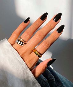 Black Gel Nails, Easy Nails, Black Nail Designs, Thanksgiving Nails, Nailed It, Black Nails