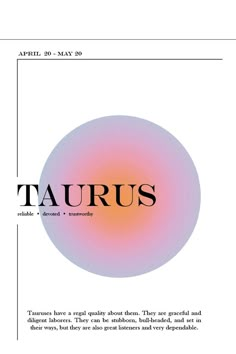 an article about taurus written in black and white with the word taurus on it