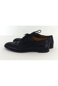 Size 9 B Black Leather Oxfords Made in Italy Lace up Outsole wear Heel height 0.75" Black Dress Shoes With Leather Sole For Spring, Black Leather Shoes For Fall Formal Occasions, Black Leather Almond Toe Shoes For Business Casual, Black Almond Toe Leather Shoes For Business Casual, Black Dress Shoes With Textured Sole For Work, Black Almond Toe Shoes For Business Casual, Classic Black Dress Shoes With Textured Sole, Black Dress Shoes With Leather Footbed For Work, Black Almond Toe Dress Shoes For Spring