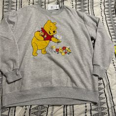 Disney Winnie The Pooh Sweatshirt Super Cute!! Has Embroidered Flowers New With Tags ! Women’s Size Xxl Smoke Free Home Pet Friendly Home Disney Sweaters, Disney Winnie The Pooh, Embroidered Flowers, Winnie The Pooh, Pet Friendly, Super Cute, Sweaters For Women, Pet, Tags