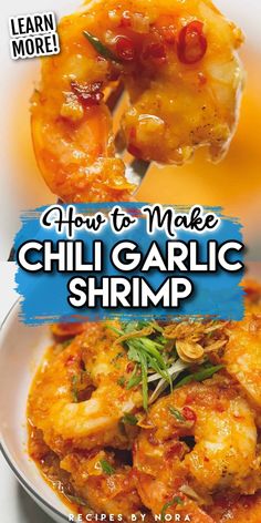 the cover of how to make chili garlic shrimp