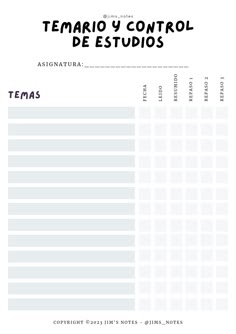 Temario y control de estudios School Agenda, Study Organization, Study Methods, Bullet Journal School, School Study Tips, Bullet Journal Inspo, Studying Inspo, Study Time