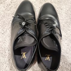 Never Used. My Kids Are Grown Out Of It. Just Collecting Dust. Need A New Home. Designer Black Lace-up Oxfords, Designer Lace-up Leather Business Shoes, Luxury Low-top Dress Shoes For Formal Occasions, Luxury Low-top Formal Dress Shoes, Luxury Black Leather Shoes, Luxury Black Dress Shoes With Branded Heel, Luxury Black Low-top Dress Shoes, Designer Plain Toe Oxfords, Luxury Black Dress Shoes