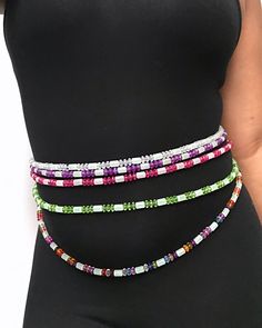 These belly chains are perfect for the summer with a bikini or a simple crop top! Show off all that hard work! Also great gift idea for the holidays. Made with beads of different colors and sizes. These waist beads have no open/closure. Simple step into these and pull them up (carefully)! Can be used as chain necklaces, hair accessories bracelets or waist chain. String is elastic; easy to slide on from the top or the bottom Cheap Beaded Waist Chain, Beaded Body Chain For Summer Festivals, Summer Festival Beaded Body Chain, Adjustable Waist Chain For Beach And Summer, Adjustable Body Chain For Summer Beach, Adjustable Body Chain For Beach In Summer, Adjustable Summer Beach Body Chain, Bohemian Waist Chain With Colorful Beads For The Beach, Summer Party Body Chain With Beads