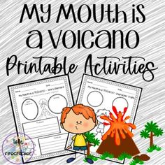 a volcano activity with the words my mouth is a volcano printable activities