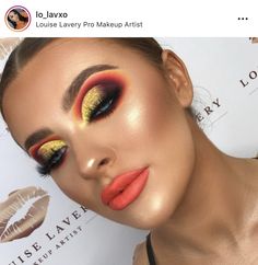 Orange And Gold Makeup, Make Up Gold, Plouise Makeup Academy, Makeup Is Life, Orange And Gold, Kiss Band, Gold Makeup