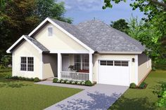 this is a computer rendering of these small house plans