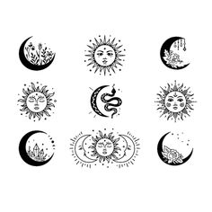 nine phases of the sun and moon