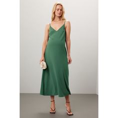 Green chiffon (95% Polyester, 5% Spandex). Shift. Sleeveless. V-neck. Back zipper closure. 39.5" from shoulder to hemline. Imported. Rent The Runway, Closet Designs, Slip Dress, Chiffon, Spandex, V Neck, Zipper, Green, Fashion Design