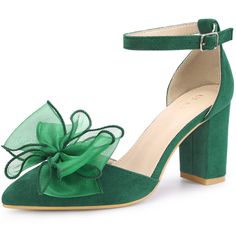 Shop Allegra K for women's bow knot pointed toe block heel pumps you are looking for, get more women's chunky heel for yourelf. Order now! Free Returns! Green Pointed Toe Block Heels, Green Heels With 4-inch Heel And Round Toe, Green 4-inch Heel Slingback Pumps For Formal Occasions, Green Pointed Toe Sandals With 4-inch Heel, Green Open Toe Slingback Pumps With 4-inch Heel, Heeled Pumps, Block Heel Pumps, Chunky Heel Pumps, Womens Chunky Heels