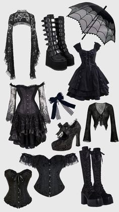 Gothic, steampunk style Clothes Coven Fashion, Clothing Collage, Outfit Layout, Outfit Collage, Gothic Clothing, Gothic Steampunk, Steampunk Style, Style Clothes